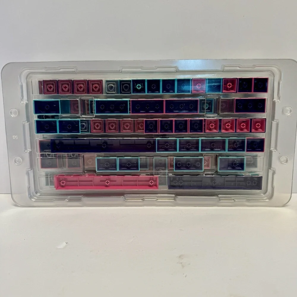 Shurikey Gear Double Shot Keycap Set Purple Pink Teal for Cherry MX 167 Keys